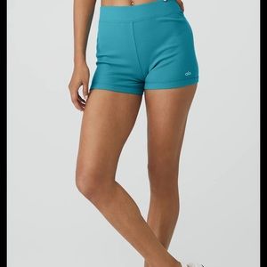 Goddess ribbed high waist hot short